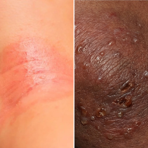 Peau rouge et suintante